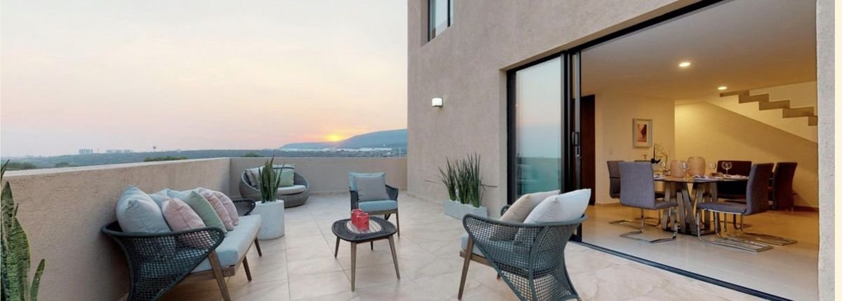 Terraza de una propiedad Domova en Querétaro