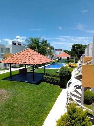 Alberca y palapa del condominio